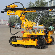 Factory direct sales red five rings crawler DTH drilling rig HC725B1 four-cylinder diesel with movable arm