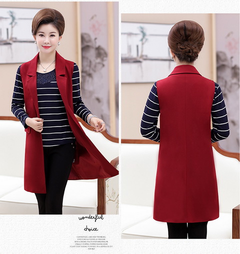 Áo vest nữ mùa xuân và mùa thu 2018 mới cho phụ nữ trung niên 40-50-60 tuổi áo vest dài mẫu đầm nhung tuổi trung niên