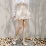 Абрикосовая цветная юбка, зимний шерстяной сексуальный свитер, с акцентом на бедрах, осенняя, 2020 года, А-силуэт