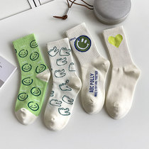 Japanese small fresh green cute middle tube cartoon in tide sports wind