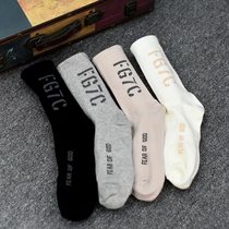 (4 pairs of packs) sports medium tube personality letters ins tide college men and women