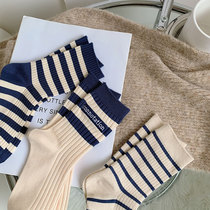 (1 - 2 double mounted) Japanese movement cylinder blue stripes in tide college wind