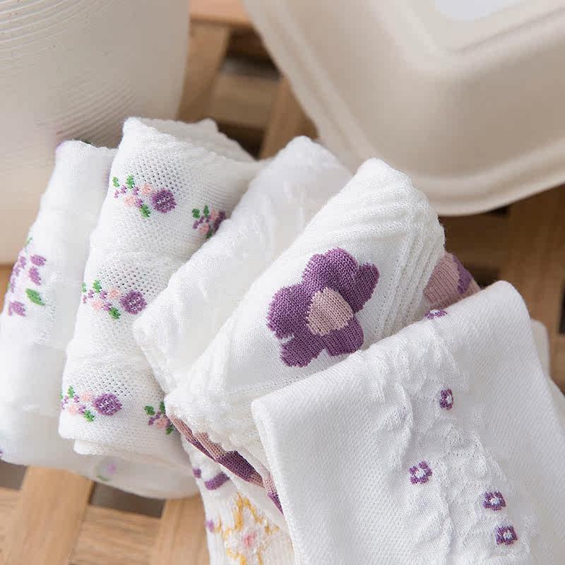 (5 Twin Clothing) Day Ensemble Purple Cute Little Flowers and Spring Short Spring