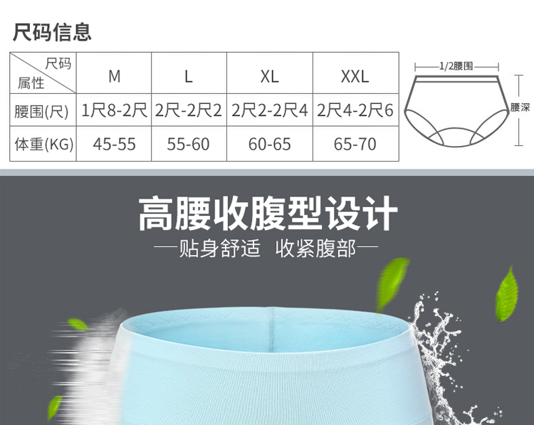 Peach Manman eo cao bụng quần cotton thoáng khí kích thước lớn tam giác do lot nu