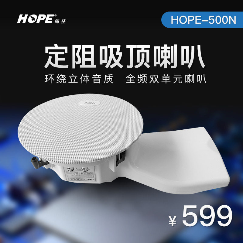 HOPE 500N home full-range ceiling audio background music ceiling speaker fixed resistance 8 ohms