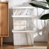 Storage box transparent frosted household large clothes toy finishing box thickened wardrobe storage box storage box