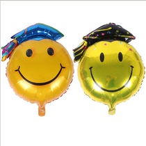 Large school celebration birthday card smiley face aluminum film balloon doctoral cap graduation ceremony balloon