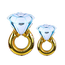 Happy party ring aluminum film balloon wedding big diamond ring shape wedding wedding room party celebration decoration balloon