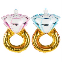 Small diamond ring proposal balloon Qixi Festival wedding wedding room decoration balloon diamond ring white balloon