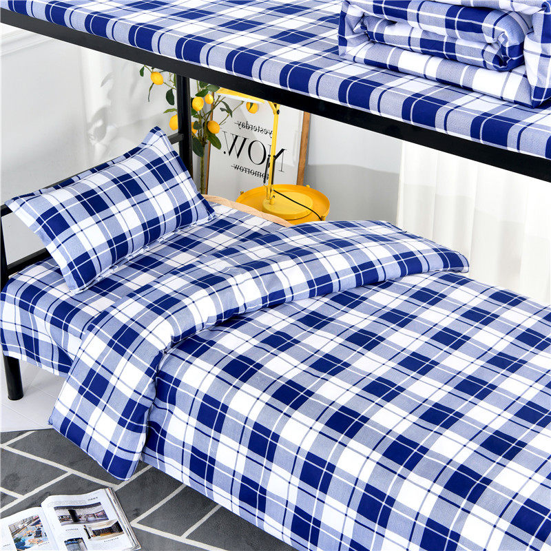 Blue White Lattice Pure Cotton Sheet 1 2m Bed Student Full Cotton Green Plaid Cushion Single Dormitory Quilt Cover 1m Single Quilt by single quilt cover