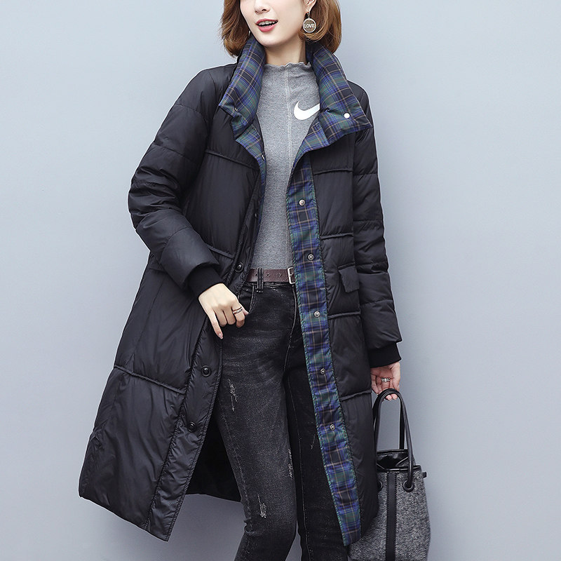 Foreign Pie Light And Large High-end Exploits Medium Long Version Black Down Jacket Woman Antifreeze Jacket 2021 New Winter Clothing