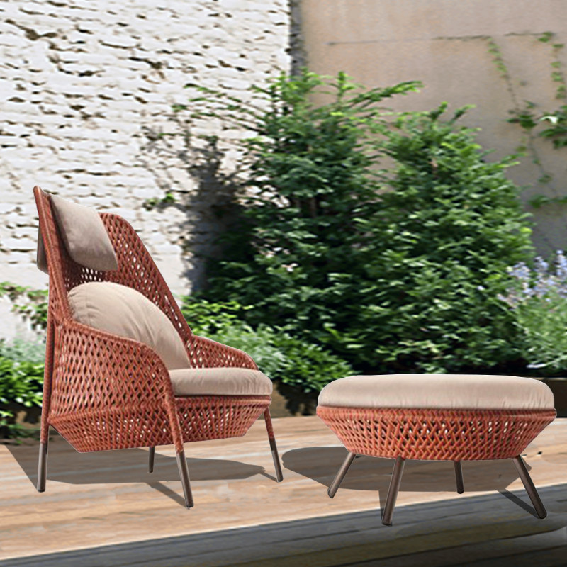 Open-air Balcony Sofa Chair Living-room Patio Casual Loungchair Down-to-earth Combo-style Rattan Sofa Tea Table New