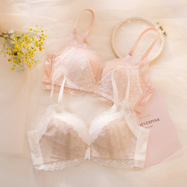 Lingerie womens small breasts gather in 2021 new exploits without steel ring lace sexy pure desire thin bra with small bra