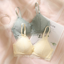 Lace Ultrathin large chest with small breasted and beautiful back teenage girl Summer white no steel ring underwear for women to gather small breasts