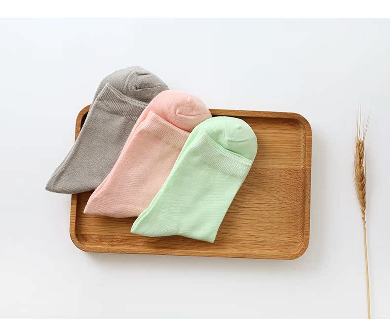 Vớ chân Loto nữ bằng sợi cotton vớ vớ màu rắn trong vớ ống thấm mồ hôi bốn mùa vớ cotton wz tất đùi