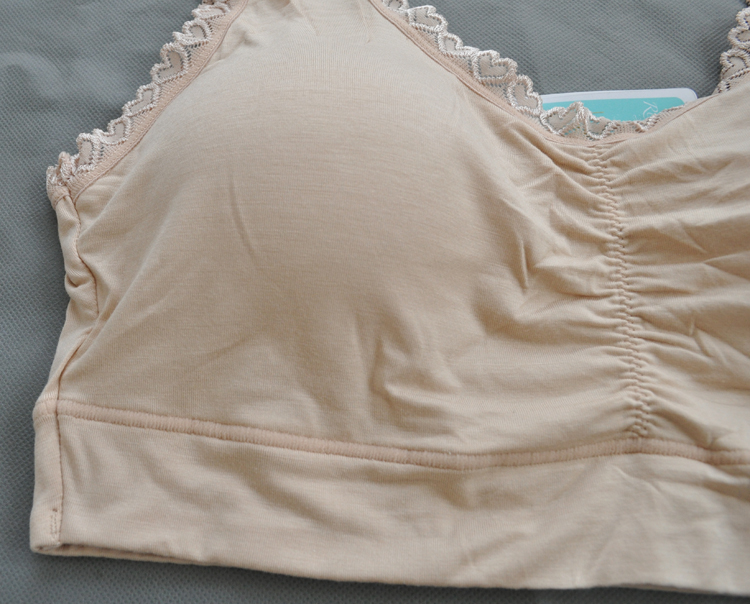 Mom Modal diện đồ thể thao ren hình trái tim đồ lót nữ size lớn nhanh khô không có vòng thép áo ngực trung niên hè thời trang nữ cao cấp