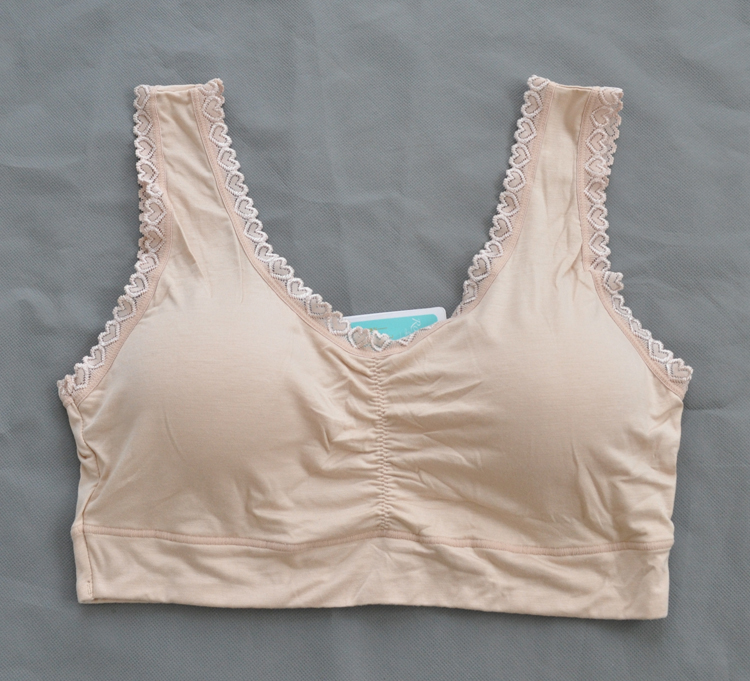 Mom Modal diện đồ thể thao ren hình trái tim đồ lót nữ size lớn nhanh khô không có vòng thép áo ngực trung niên hè thời trang nữ cao cấp