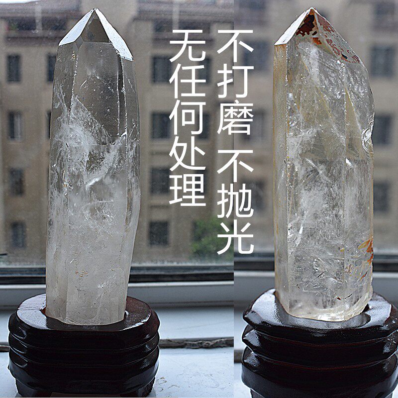 天然の未研磨ヒマラヤ産ホワイトクリスタルピラー、原石標本、洗浄・磁化済み標本。リビングルームや家庭での使用に適しています。