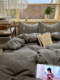 2026 New Style Yarn-Dyed Jacquard Knitted Cotton Four-Piece Bedding Set, Solid Color Washed Cotton Student Dormitory Three-Piece Set