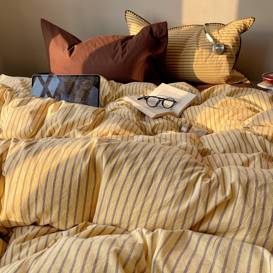 ins Xinjiang Long-Staple Cotton Pure Cotton Fabric 2026 New Four-Piece Bedding Set Sheet Duvet Cover Student Dormitory Three-Piece Set All Cotton 4