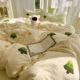 Pure Cotton Four-Piece Bedding Set with Towel Embroidery 2026 New Style All-Cotton Bed Sheet Duvet Cover Three-Piece Set for Student Dormitory