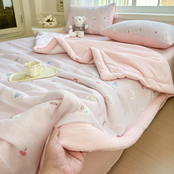 Baby Can Sleep Peacefully with Class a Antibacterial Double-Layer Gauze Summer Quilt, Air-Conditioning Quilt, Quilt Core, Machine Washable Summer Quilt 3
