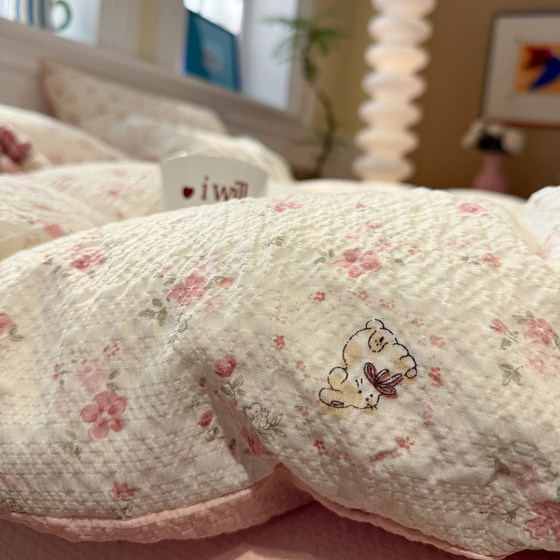 Baby Sleeps Peacefully Class a 2026 New Aerobic Double-Layer Gauze Four-Piece Set Bed Sheet Duvet Cover Student Dormitory Three-Piece Set 3