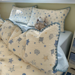 Atlantis~ ins Aerobic Double-Layer Gauze Four-Piece Set 2026 New Style Bed Sheet and Duvet Cover Student Dormitory Three-Piece Set