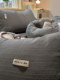 2026 New Style Yarn-Dyed Jacquard Knitted Cotton Four-Piece Bedding Set, Solid Color Washed Cotton Student Dormitory Three-Piece Set