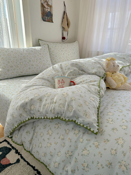 ins Bedding Four-Piece Set, Pure Cotton, 2026 New Style, Bed Sheet, Duvet Cover, Bedding, Student Dormitory Three-Piece Set 3