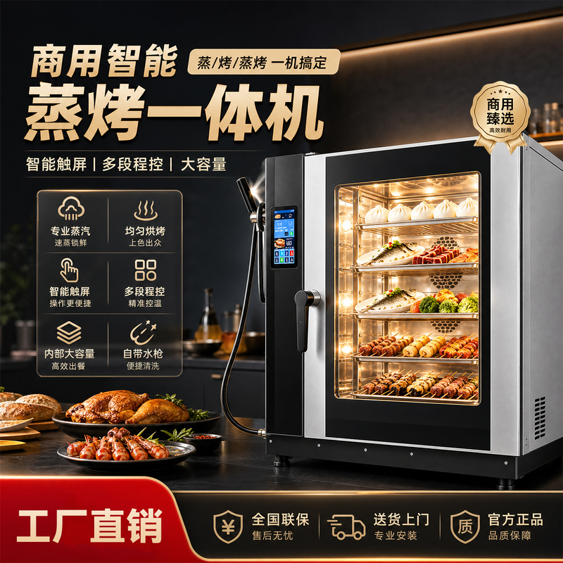 Yuefeng Commercial Large-Capacity Fully Automatic Intelligent Cleaning Multi-Function Hot Air Circulation Steaming and Baking All-In-One Machine Yuefeng Commercial Large-Capacity Fully Automatic Intelligent Cleaning Multi-Function Hot Air Circulation Steaming and Baking All-In-One Machine