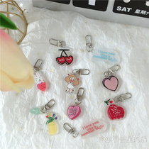 Korea ins net red cartoon teenage girl heart little girl and loving key button female creative cute decorative pendant