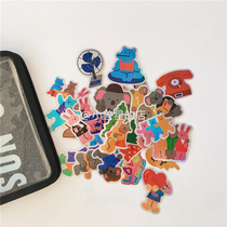 South Korea Nets Red Laser Small Bear Creativity Cute Lady No Mark Removable Sticker Surface Waterproof Hand Tent Material Decorative Sticker