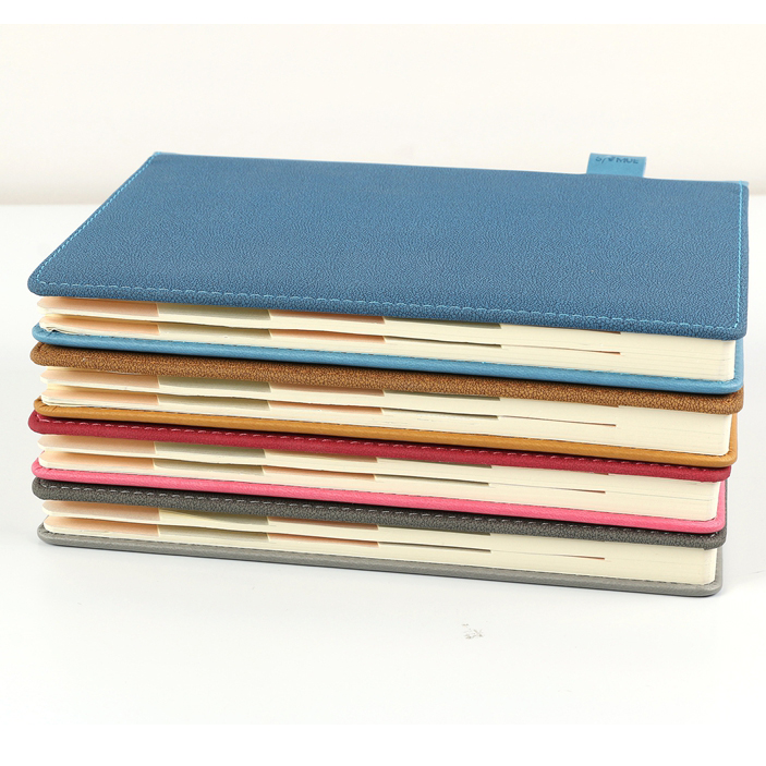 Fashion leather classification paging index notepad with pen notebook meeting notebook