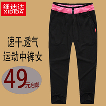 New sports pants womens quick-drying air large size loose fitness running Yoga slim thin 75 points in pants
