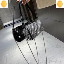 Sparkling chest bag full diamond small bag popular Korean version of diamond-encrusted shoulder silver net red wild hand bag star super 