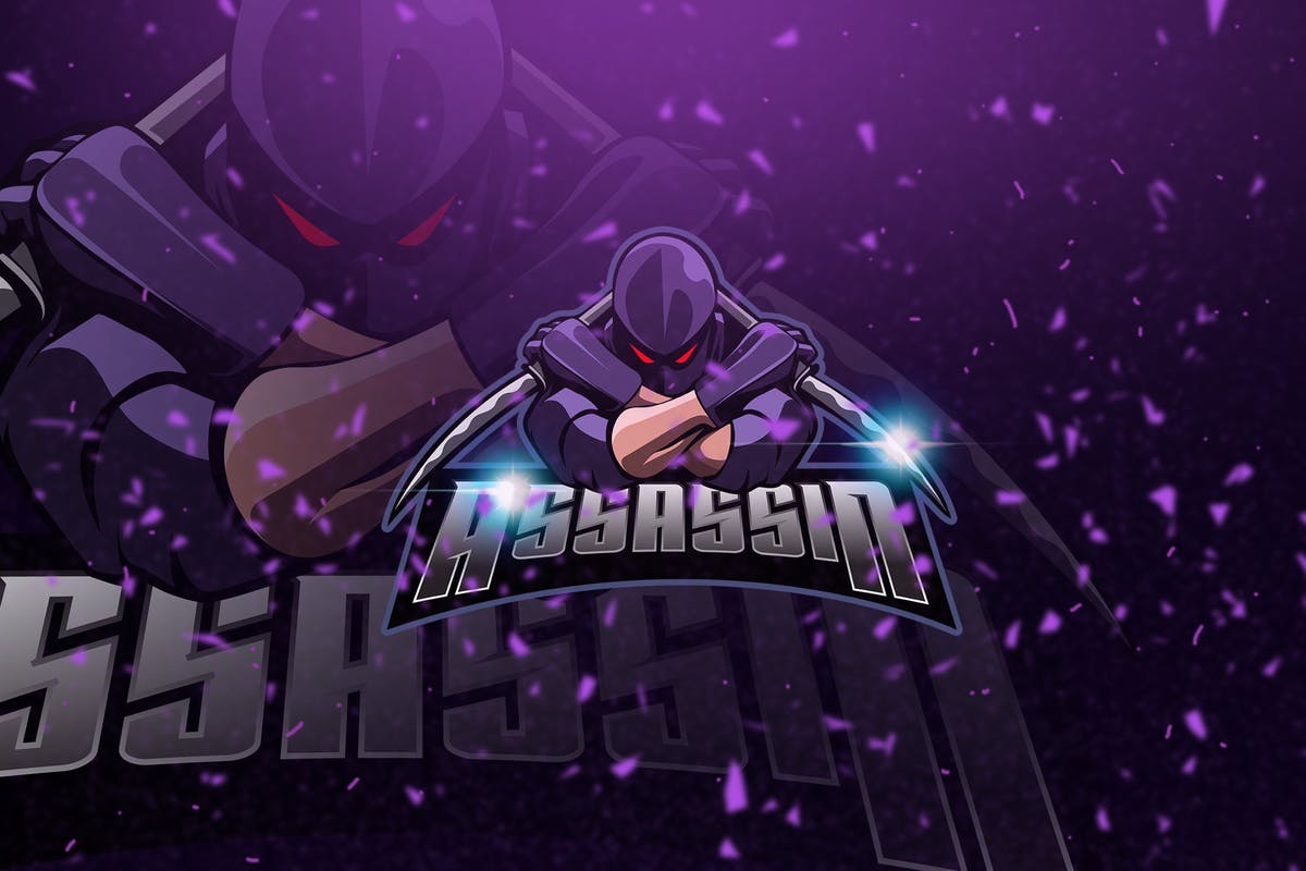 刺客忍者电子竞技吉祥物Logo标志设计模板 Assassin – Mascot & Esport Logo