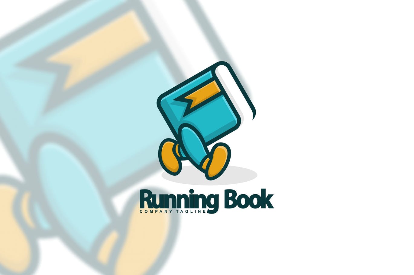 图书出版图书阅读主题“会行走”的书Logo设计模板 Running Book