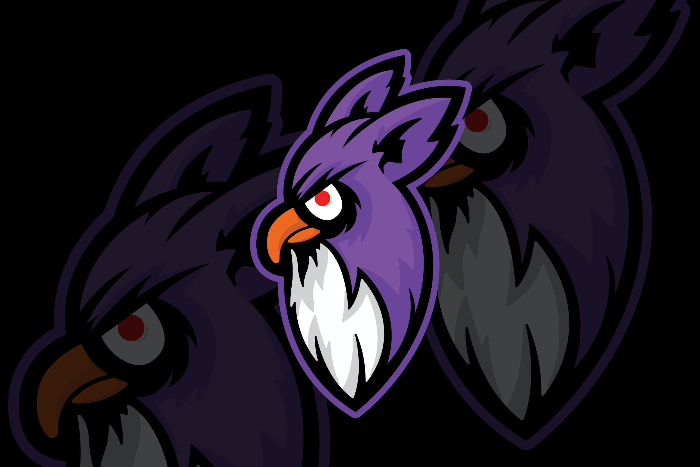 紫色猫头鹰Logo设计模板 Purple Owl