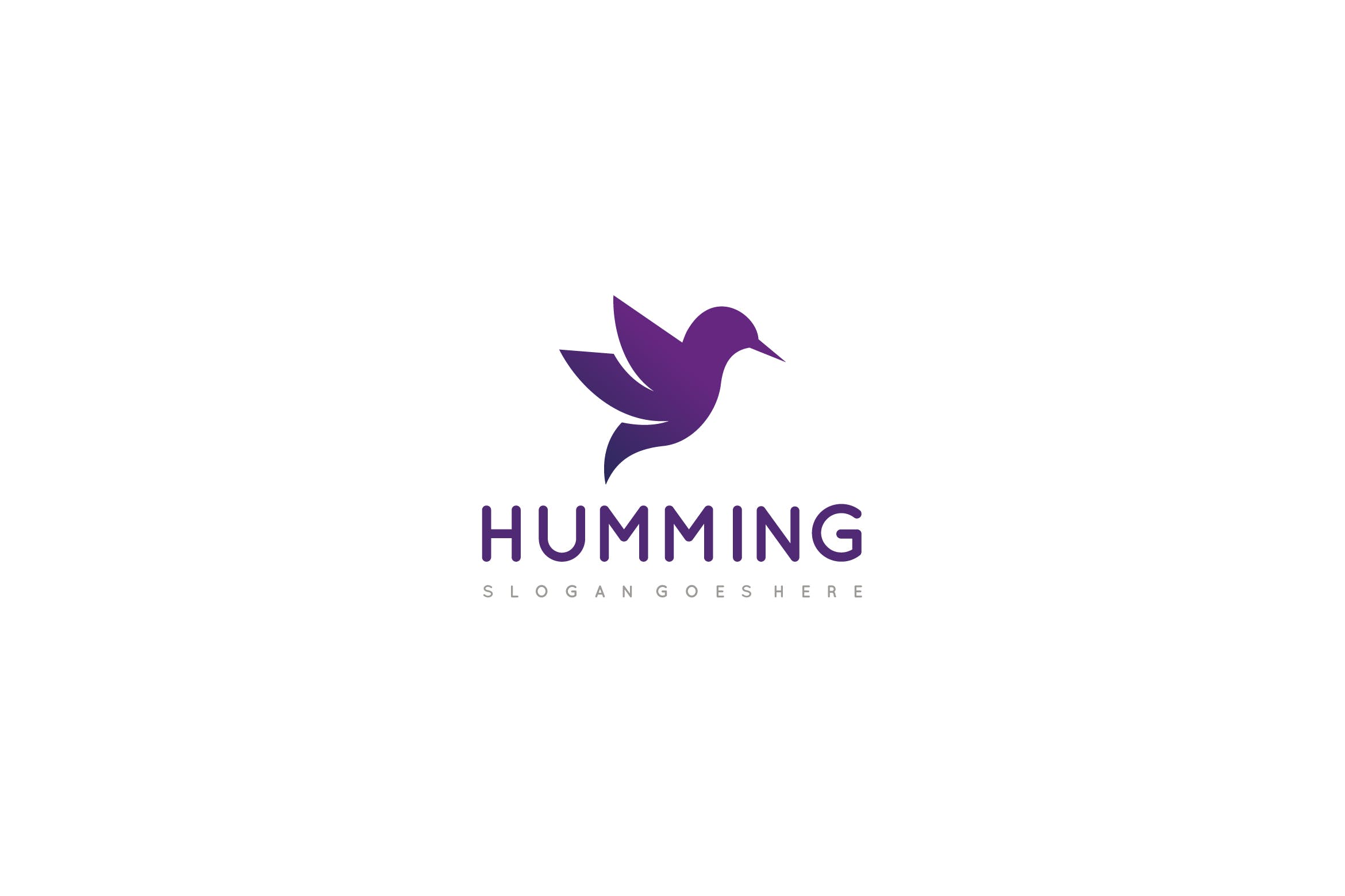 蜂鸟几何图形Logo标志设计模板 Hummingbird Logo