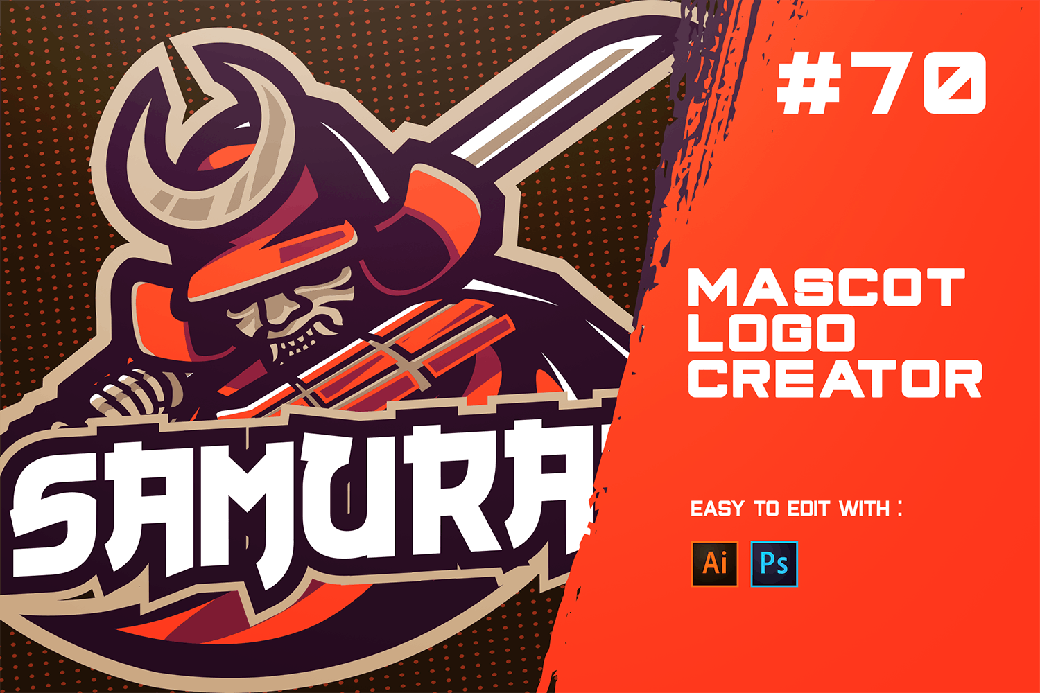 日本武士电子竞技Logo模板 SAMURAI – E-Sports Logo Creator