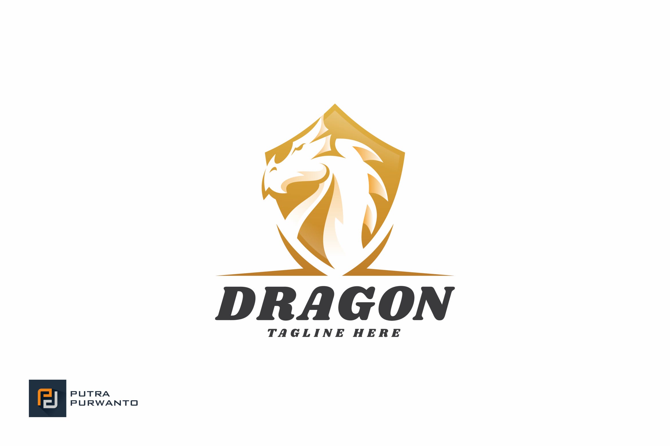 龙盾牌图形Logo标志设计模板 Dragon – Logo Template