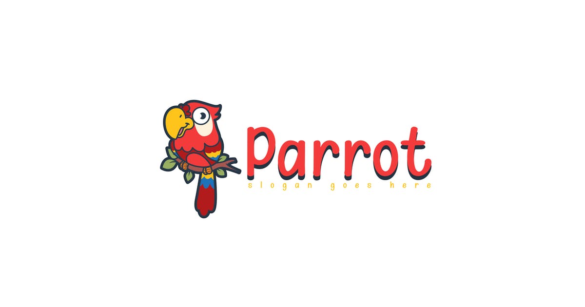 鹦鹉小鸟动物Logo设计模板 Parrot Bird Logo Template