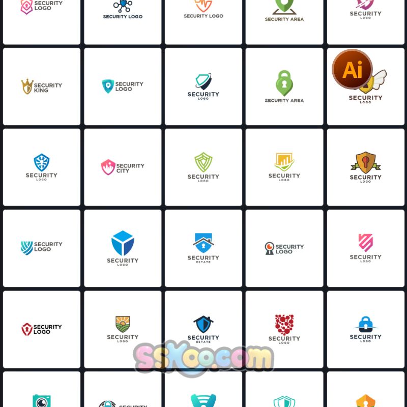 安全标识印花图案LOGO标志徽标ai矢量设计素材