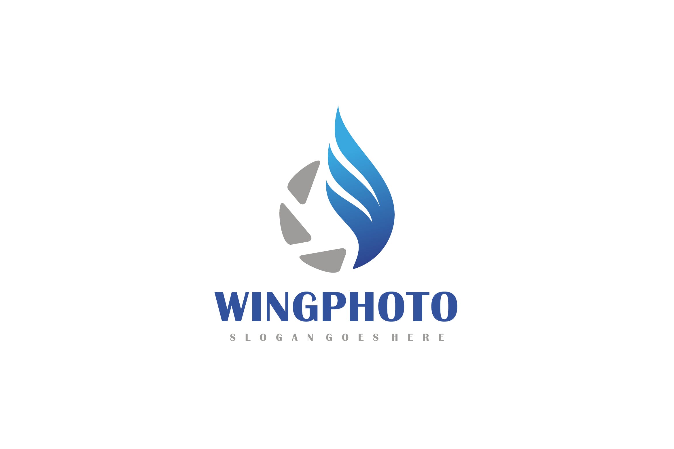 创意摄影摄像Logo商标设计模板 Wing Photo Logo