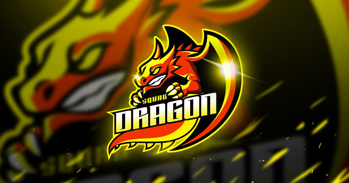 火龙电子竞技Logo&队徽设计模板 Dragon – Mascot & Logo Esport