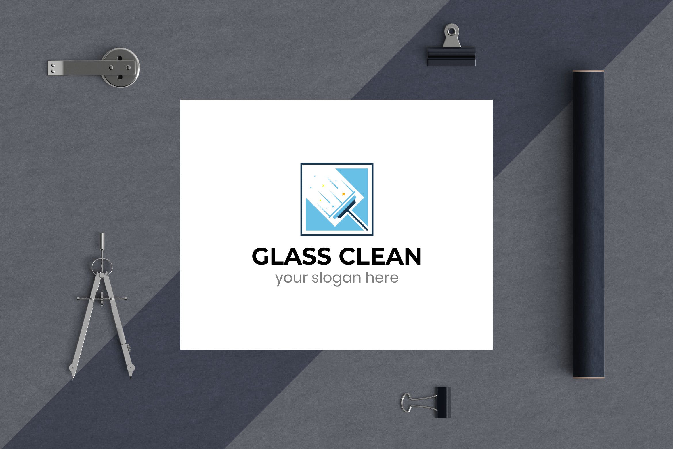 玻璃清洁服务Logo设计模板 Glass Clean Business Logo Template