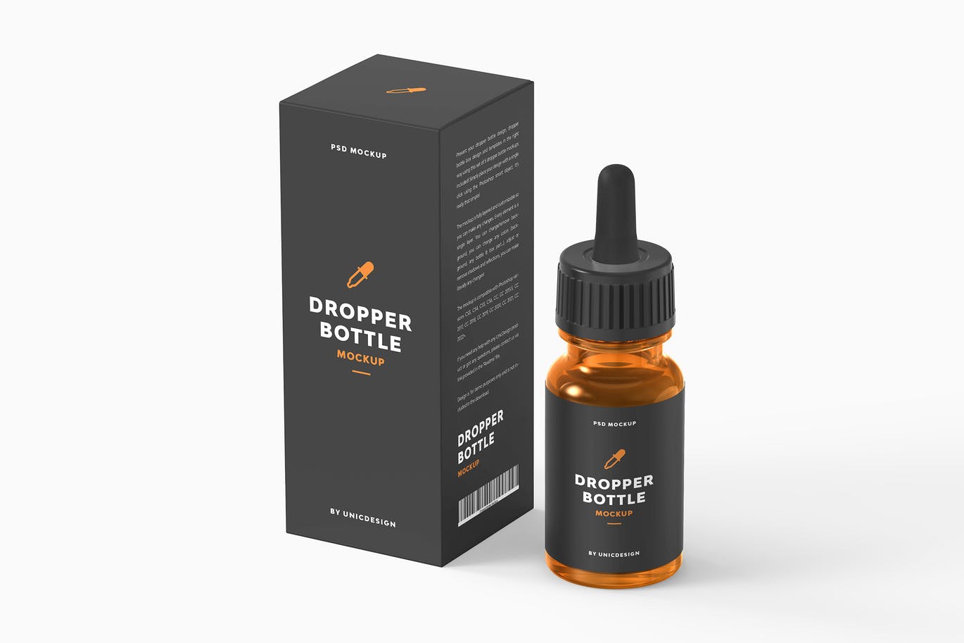 滴管瓶&纸盒包装设计样机素材 Dropper Bottle Mockup