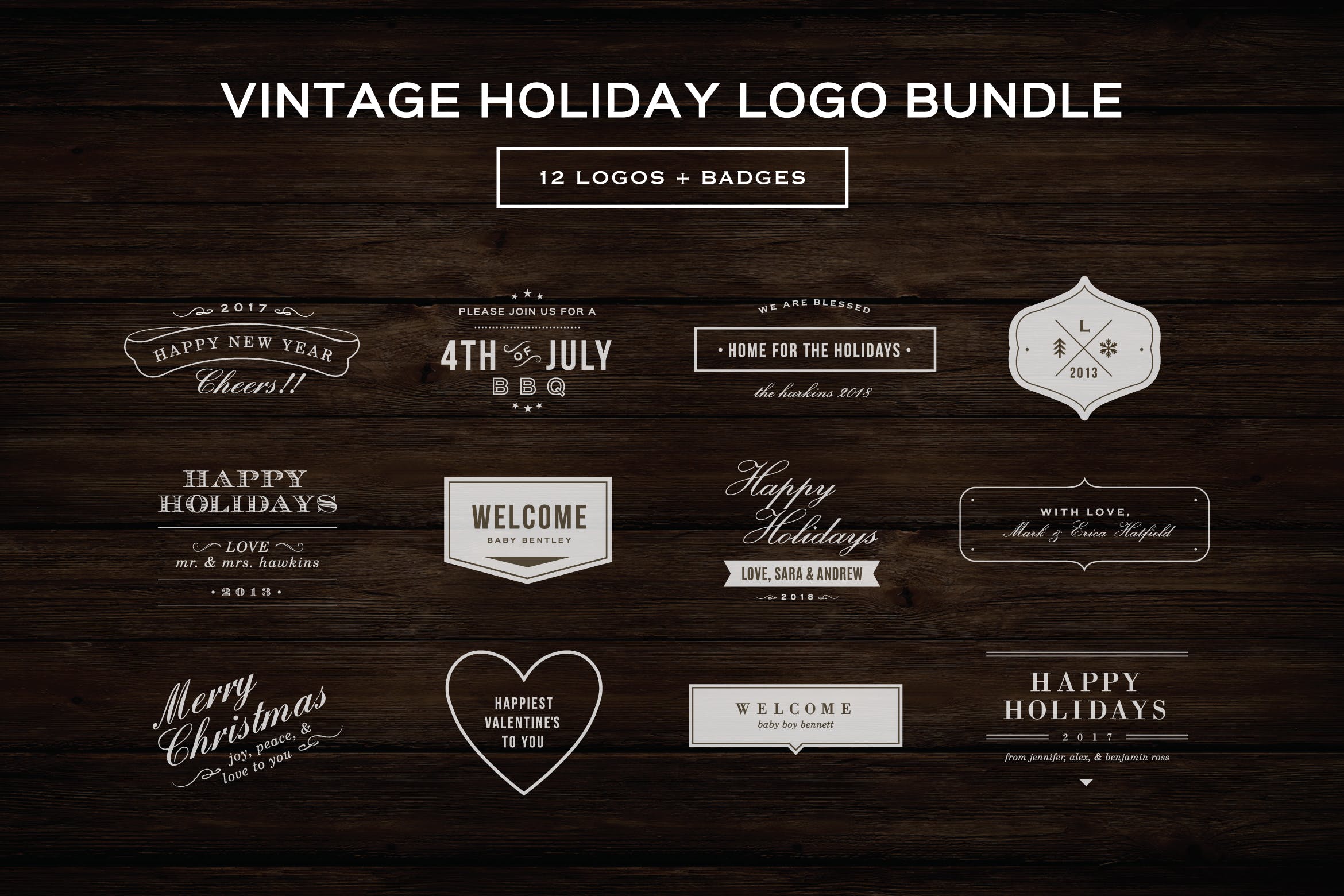 复古风格Logo徽章设计模板集 Logos & Vintage Badges