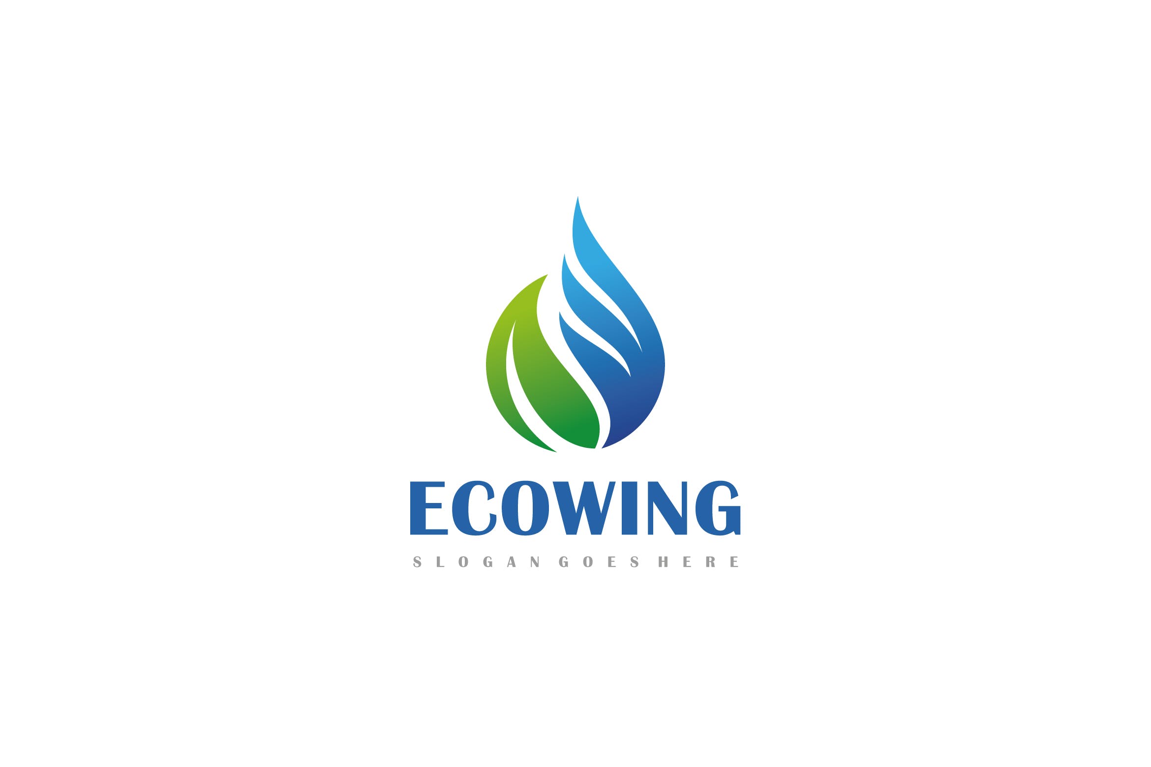 风力发电绿色能源品牌Logo设计模板 Eco Wing Logo